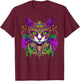 Meowdi Gras Mardi Gras Cat Lover New Orleans Louisiana Men Women Kids T-Shirt - T-Shirt | Maroon
