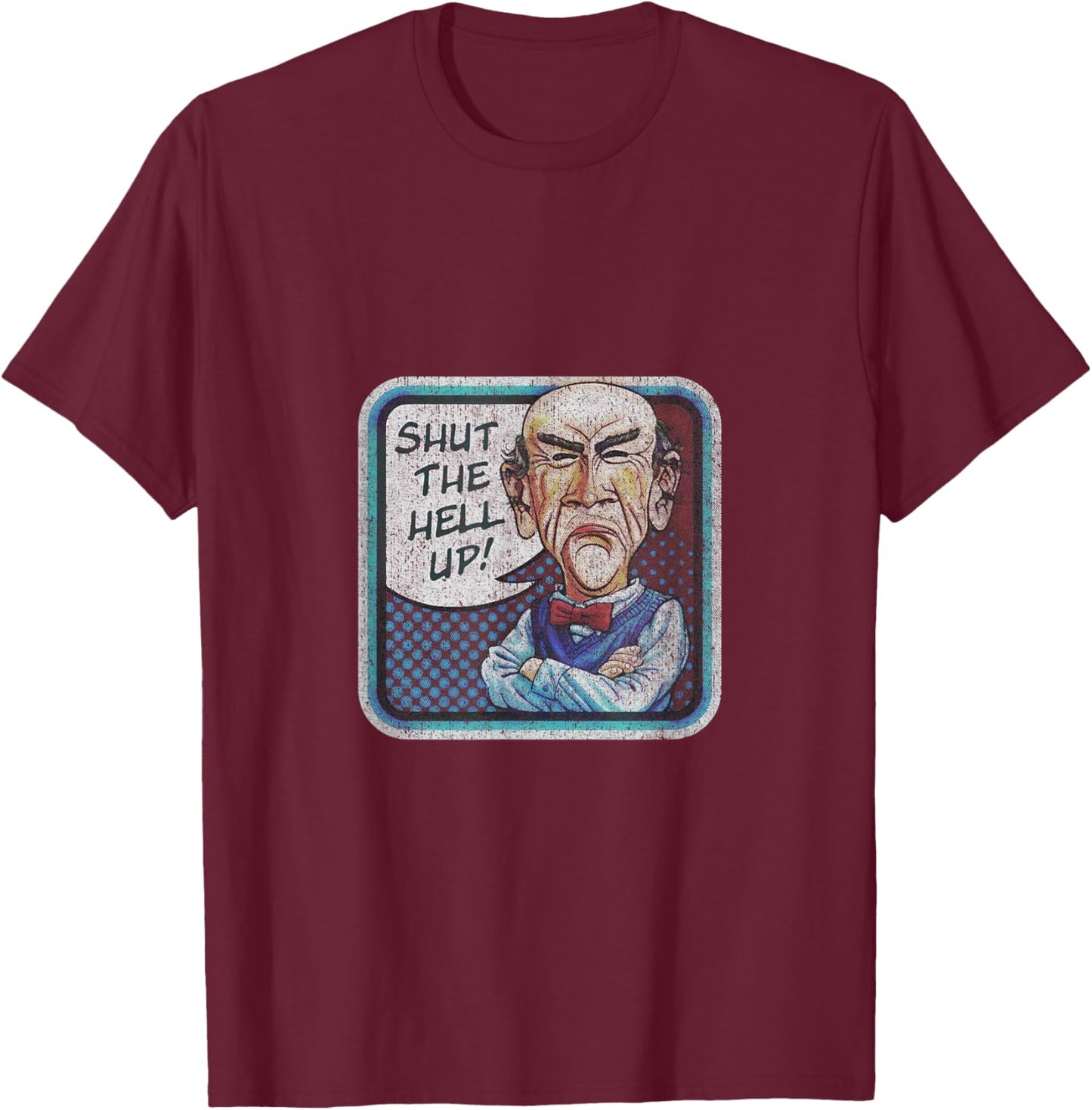 Walter Retro Washed , Small, Black T-Shirt - T-Shirt | Maroon