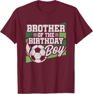 Birthday Brother - Soccer Birthday - Boys Soccer Birthday T-Shirt - T-Shirt | Maroon