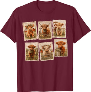 Highland Cow T-Shirt - T-Shirt | Maroon