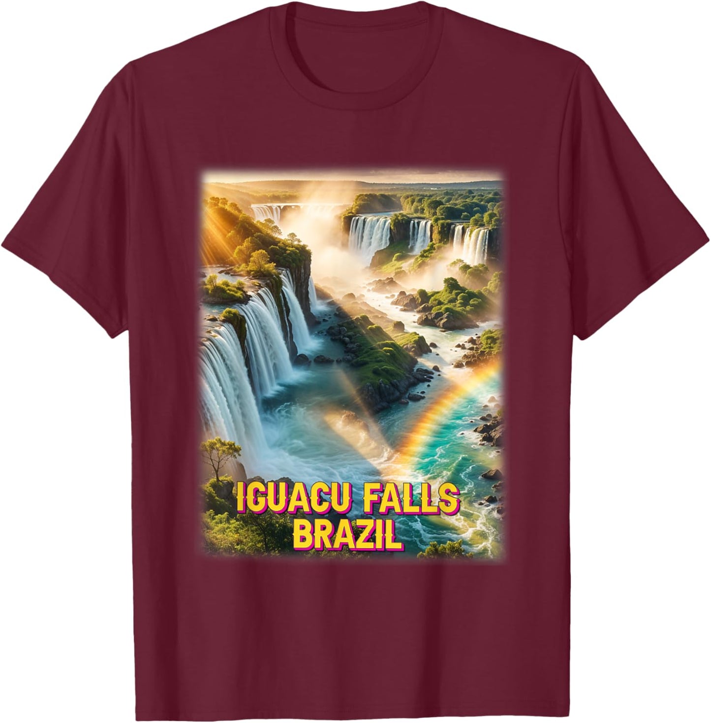 Iguacu Falls Brazil Shirt Iguazu National Park Family Trip T-Shirt - T-Shirt | Maroon