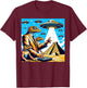 Lizard Conspiracy Theory UFO Chichen Itza Mexican Pyramids T-Shirt - T-Shirt | Maroon