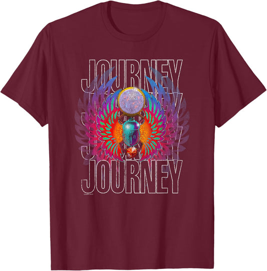 Journey Infinity Wings Vivid Scarab Vintage Band T-Shirt - T-Shirt | Maroon