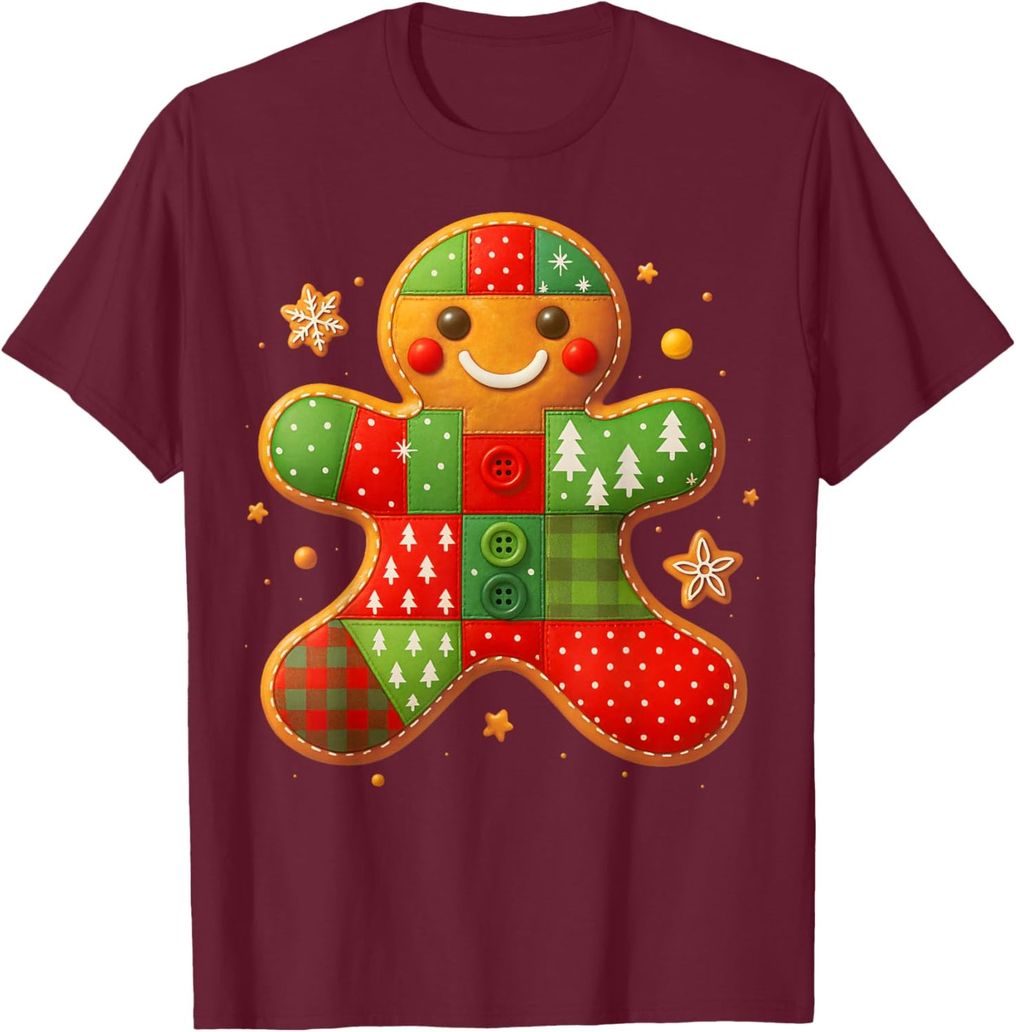 Gingerbread Kids Boys Family Youth Christmas T-Shirt - T-Shirt | Maroon