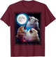 3 Pomeranians Moon Funny 80s 90s Retro Dog T-Shirt - T-Shirt | Maroon
