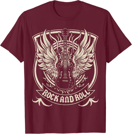 Rock Band Rock Concert Outfits Vintage Rock and Roll Costume T-Shirt - T-Shirt | Maroon