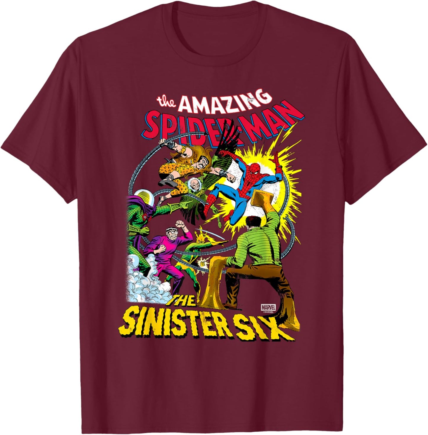 Spiderman - The Sinister Six T-Shirt - T-Shirt | Maroon