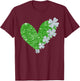 Heart Shamrock Irish Lucky St Patricks Day Girl T-Shirt - T-Shirt | Maroon