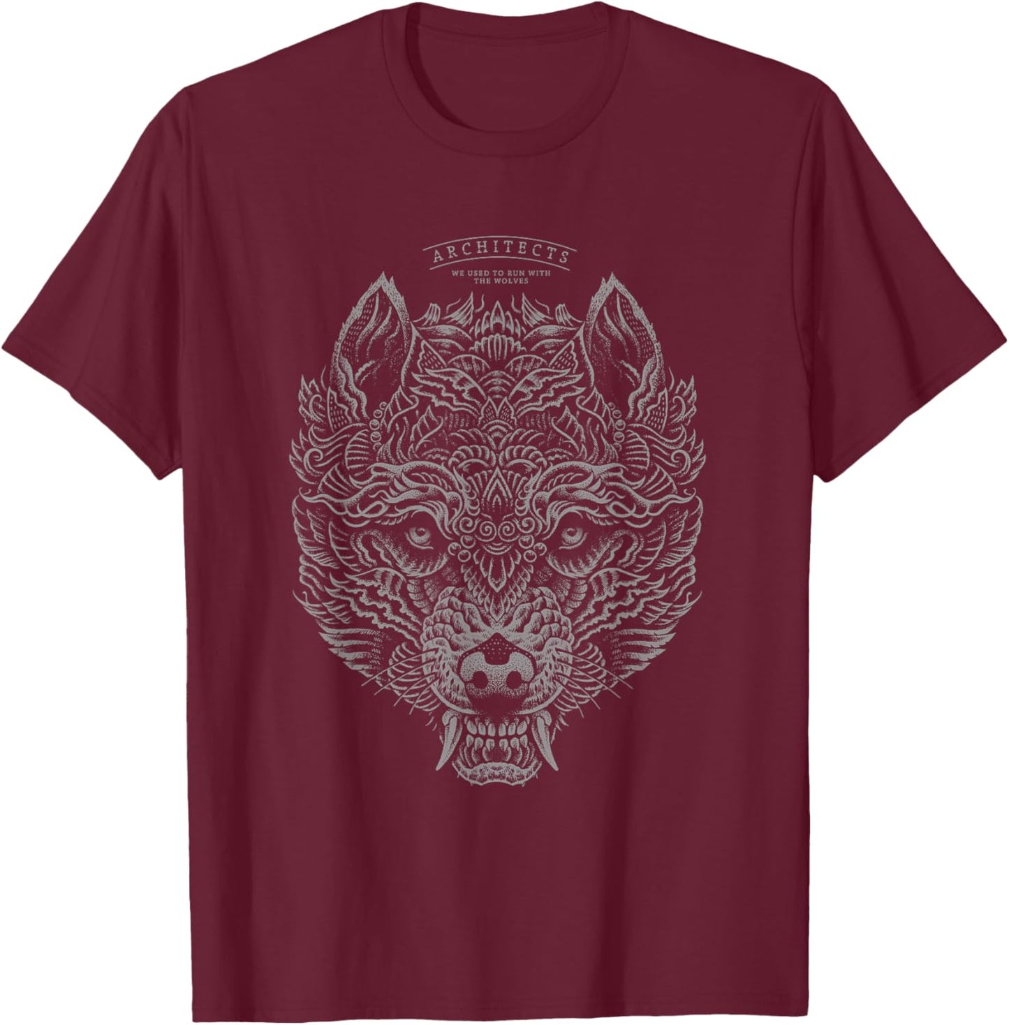 Architects Official Merchandise - Wolf Head T-Shirt - T-Shirt | Maroon