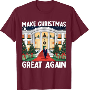 Trump Make Christmas Great Again Funny Xmas Pajama Men Women T-Shirt - T-Shirt | Maroon