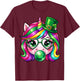 Cute Unicorn St Patrick's Day for Kids, Little Girls and Women T-Shirt - T-Shirt | Maroon