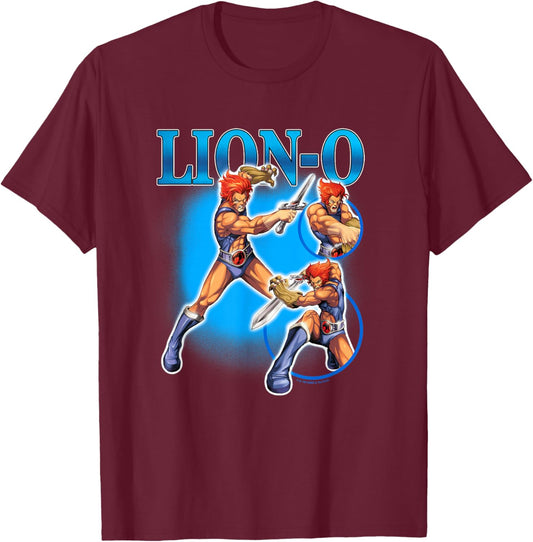 ThunderCats Iconic Lion-O Retro Vintage Collage Chest Poster T-Shirt - T-Shirt | Maroon