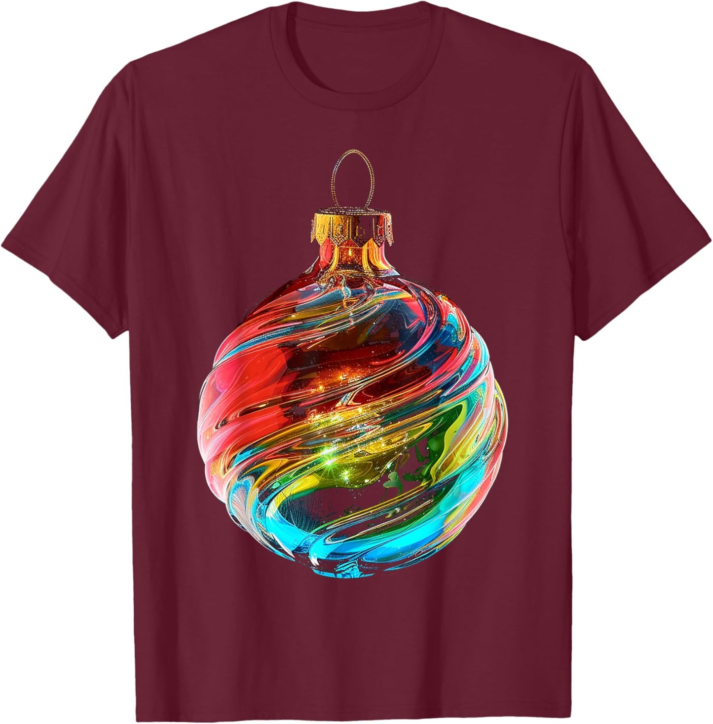 Christmas Ornament X-Mas Family Art Christmas Ornament T-Shirt - T-Shirt | Maroon