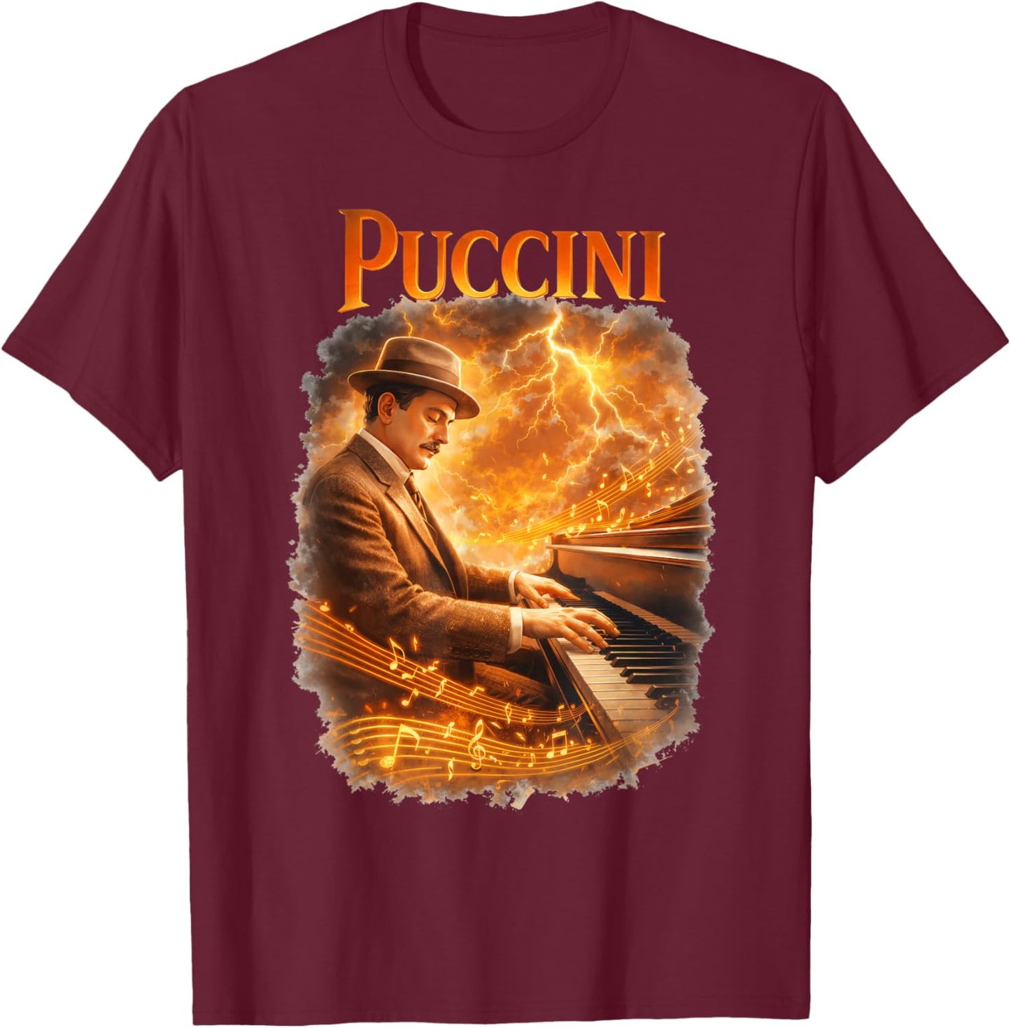 Giacomo Puccini Composer T-Shirt - T-Shirt | Maroon