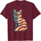 American Flag Fox 4th of July T-Shirt - T-Shirt | Maroon