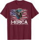 Vintage Labrador Dog, Merica Lab Dog USA Flag Funny T-Shirt - T-Shirt | Maroon