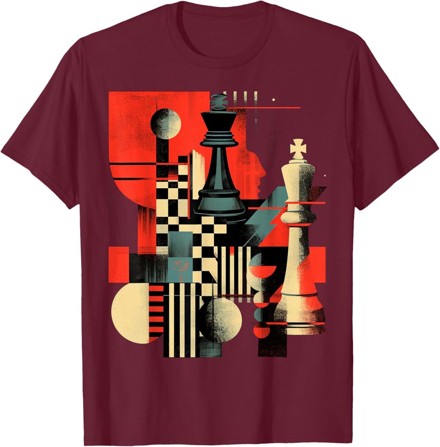 Artistic Chess player Men and Women Chess love T-Shirt - T-Shirt | Maroon