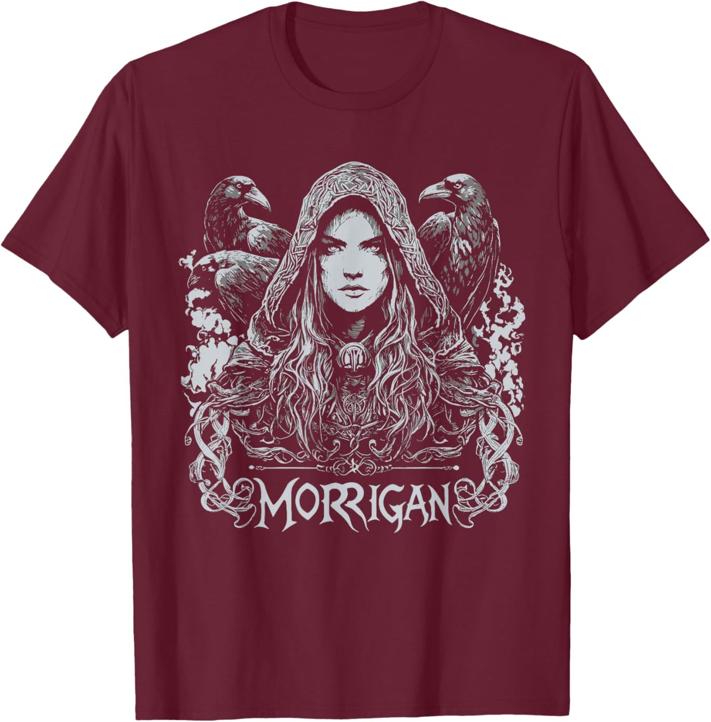 Dark Goddess The Morrigan Celtic Goddess Dark Pagan Raven T-Shirt - T-Shirt | Maroon