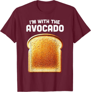 Im With Avocado Shirt Toast Matching Funny Halloween Costume T-Shirt - T-Shirt | Maroon