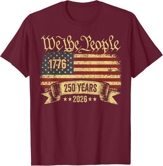 250 Jahre Geburtstag Amerika USA 250. Jahrestag 4. Juli T-Shirt - T-Shirt | Maroon