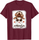 Mom Life Messy Hair Bun Leopard Women Mother's Day Funny T-Shirt - T-Shirt | Maroon