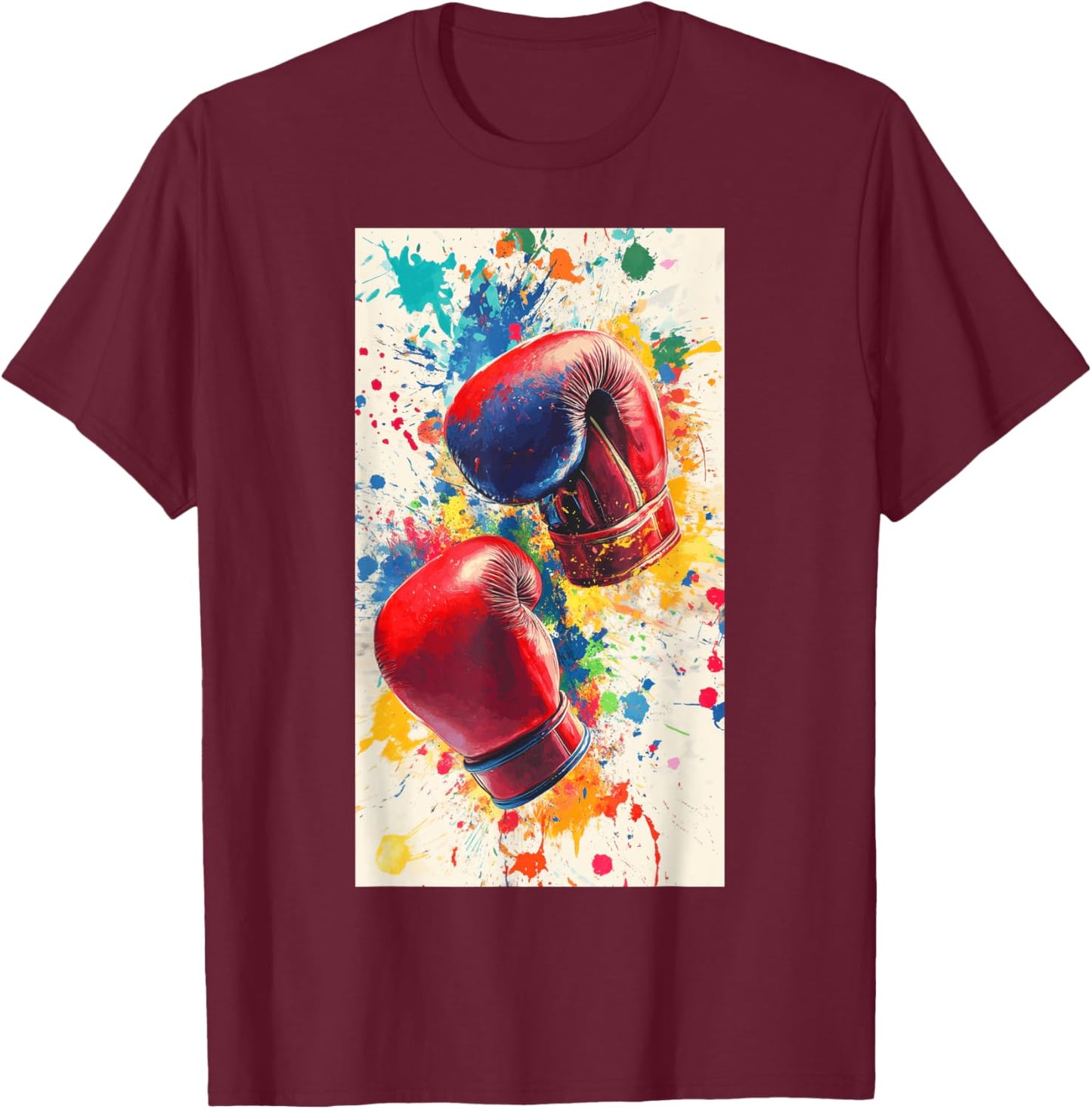 Boxing Gloves Sport Boxer Prompt Fitness Gym T-Shirt - T-Shirt | Maroon