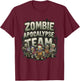 Halloween Zombie Apocalypse Team Art T-Shirt - T-Shirt | Maroon