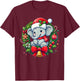 Elephant Santa Hat Christmas Xmas T-Shirt - T-Shirt | Maroon