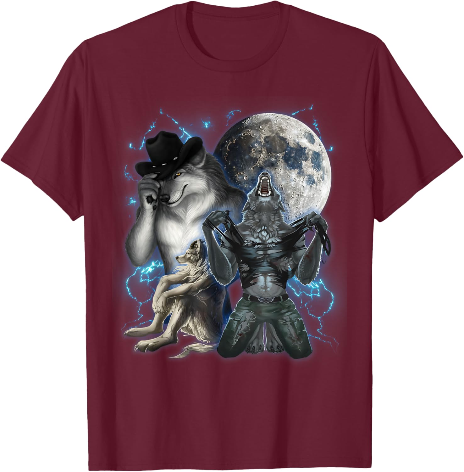 Cringe Alpha Wolf T-Shirt - T-Shirt | Maroon