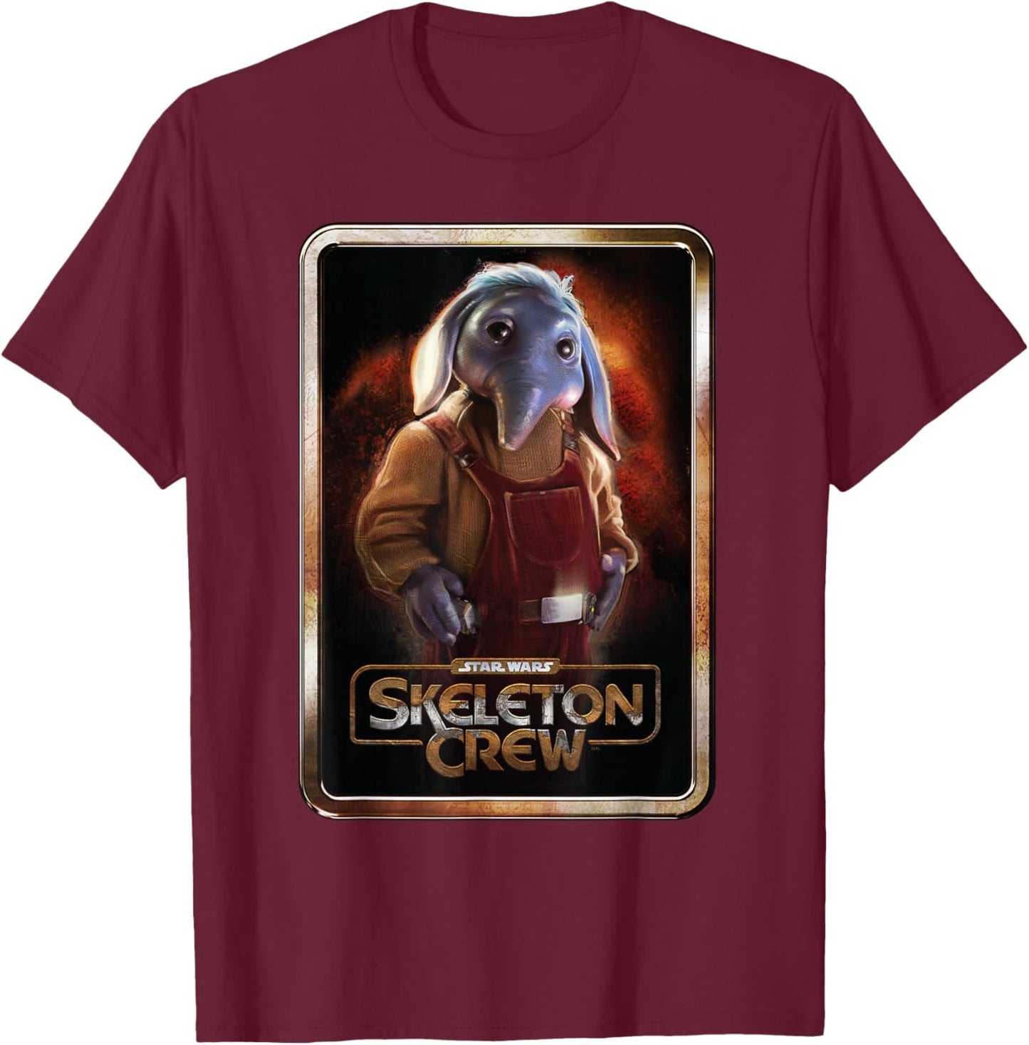 Star Wars Skeleton Crew Neel with Series Logo Disney+ T-Shirt - T-Shirt | Maroon