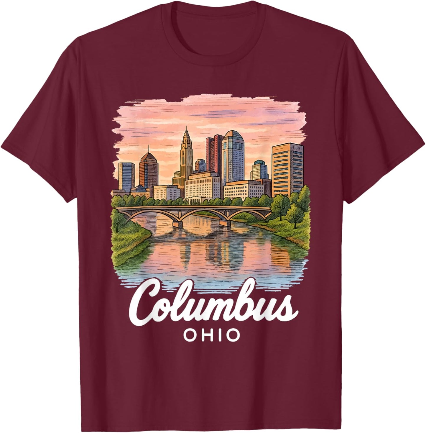 Columbus Ohio T-Shirt - T-Shirt | Maroon