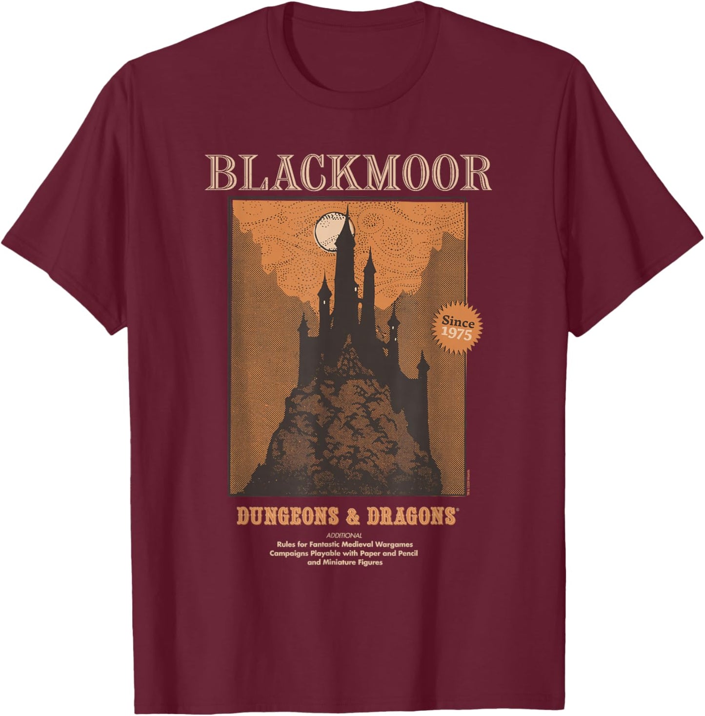 Dungeons & Dragons Retro Blackmoor T-Shirt - T-Shirt | Maroon