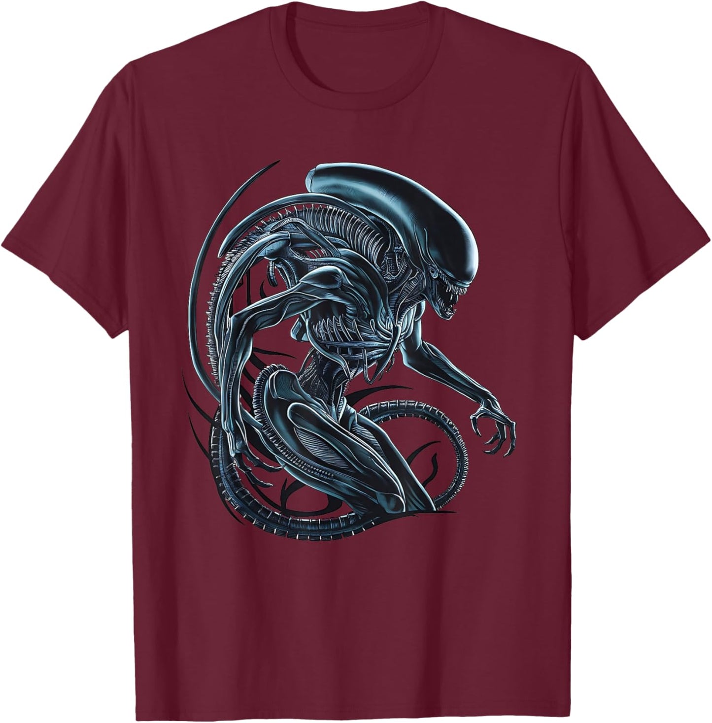 Illustriertes Poster mit Alien-Xenomorph T-Shirt - T-Shirt | Maroon