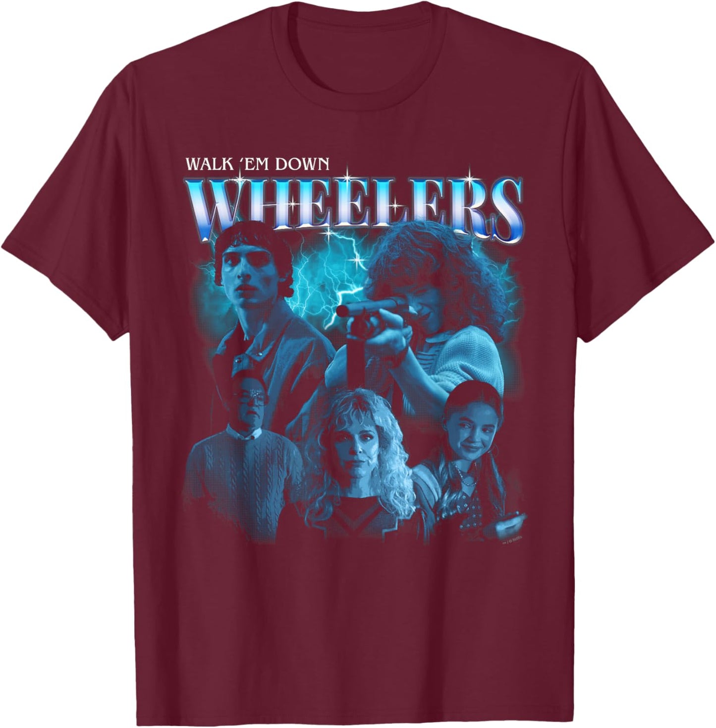Stranger Things The Wheelers Officially Licensed T-Shirt - T-Shirt | Maroon