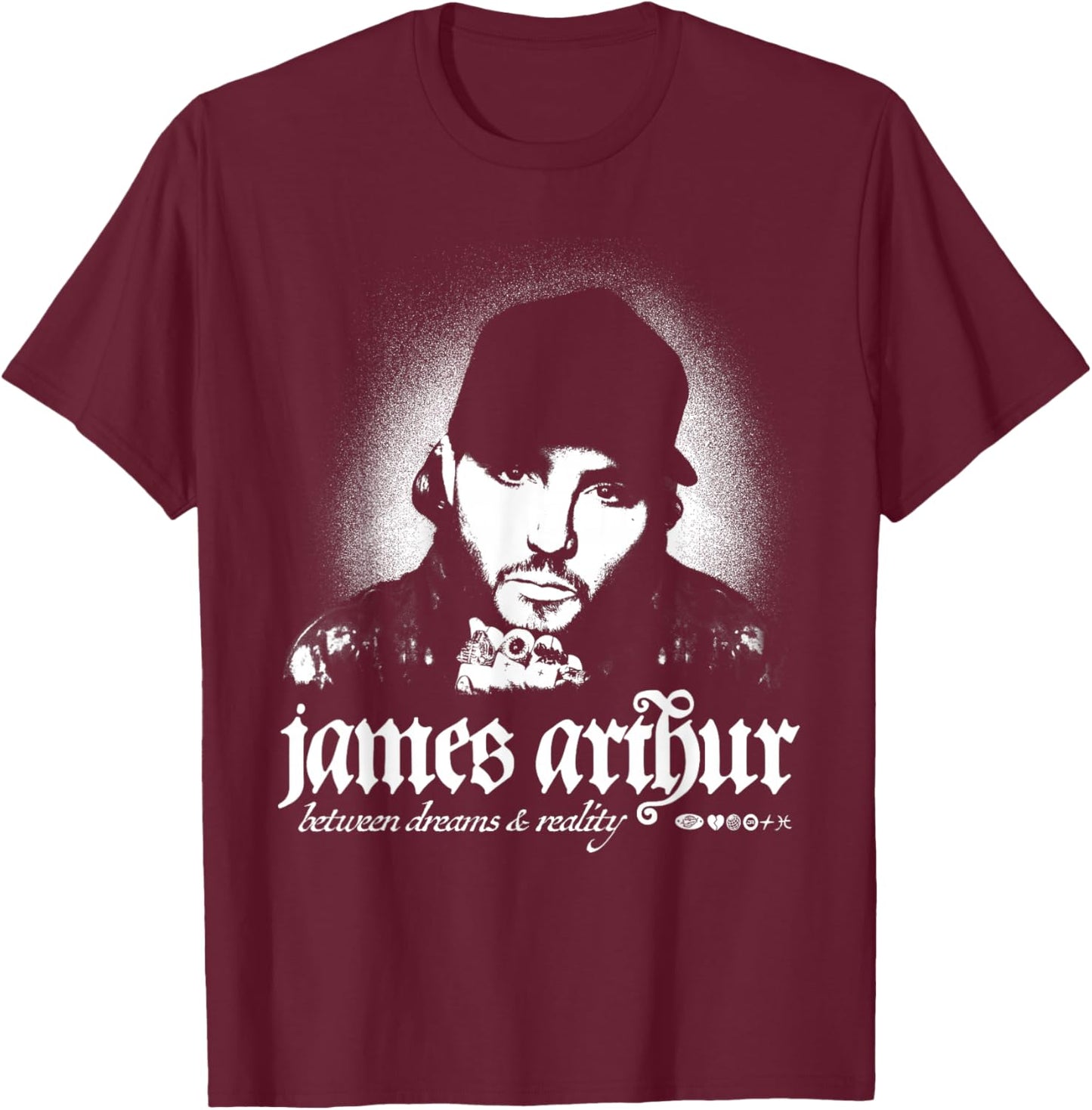 James Arthur Between Dreams and Reality T-Shirt - T-Shirt | Maroon