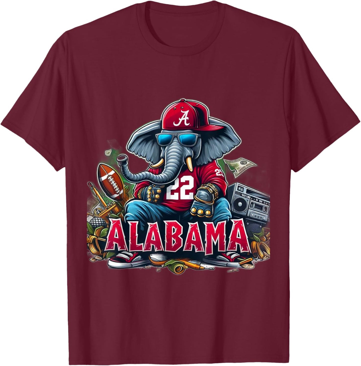 Alabama Elephant T-Shirt - T-Shirt | Maroon