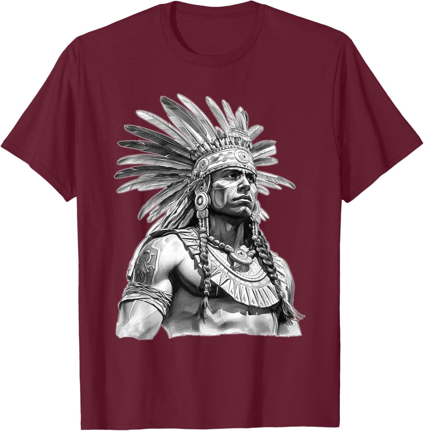 Mexican Aztec Warrior Mexico Mayan Maya Azteca T-Shirt - T-Shirt | Maroon