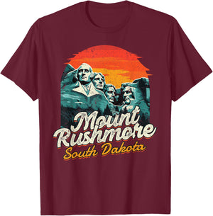 Vintage Mount Rushmore South Dakota National Park Souvenir T-Shirt - T-Shirt | Maroon