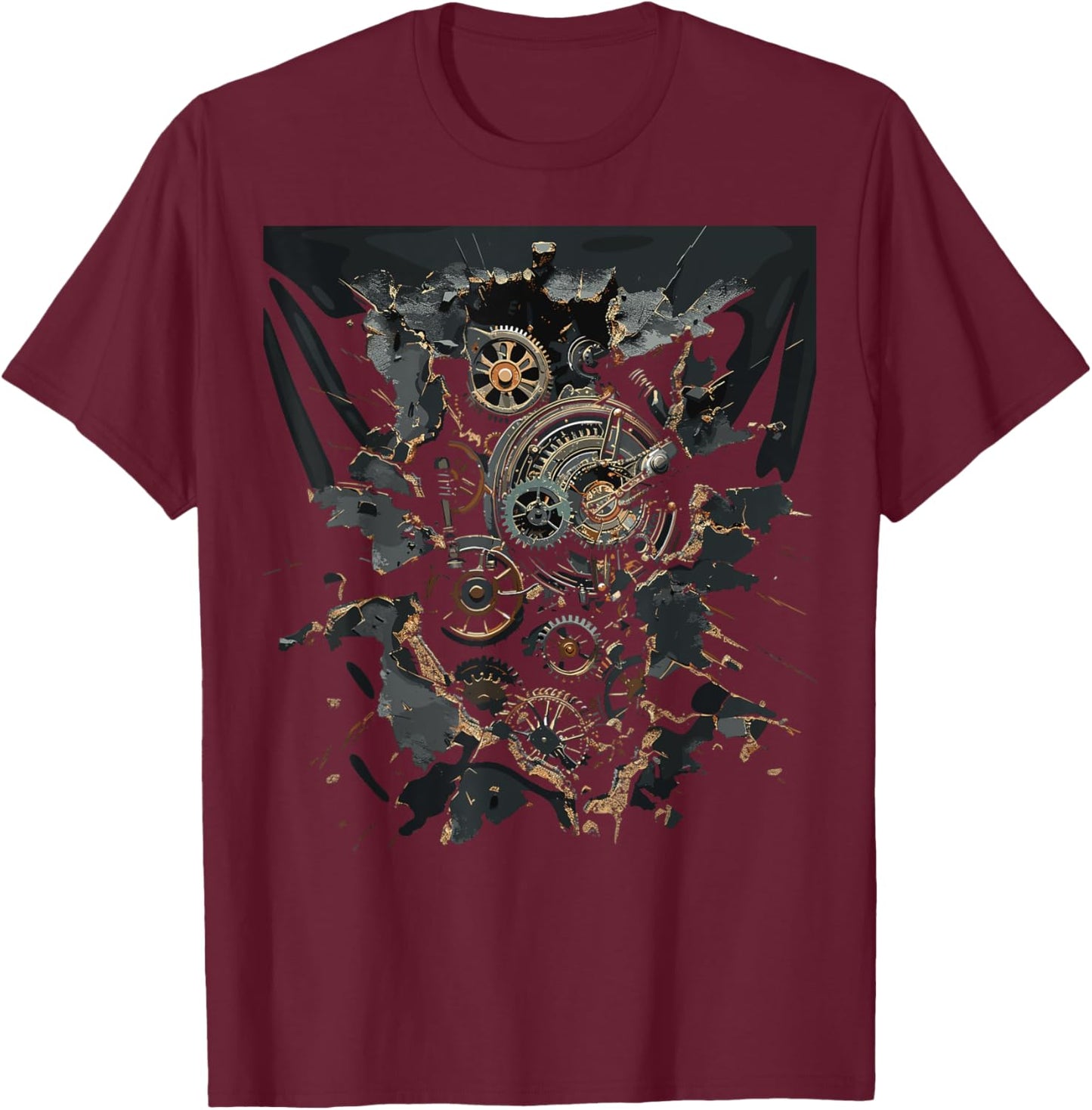 Steam Punk Mechanics Steampunk Art T-Shirt - T-Shirt | Maroon