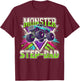 Matching Monster Truck Costume Jam Birthday Monster Step-dad T-Shirt - T-Shirt | Maroon