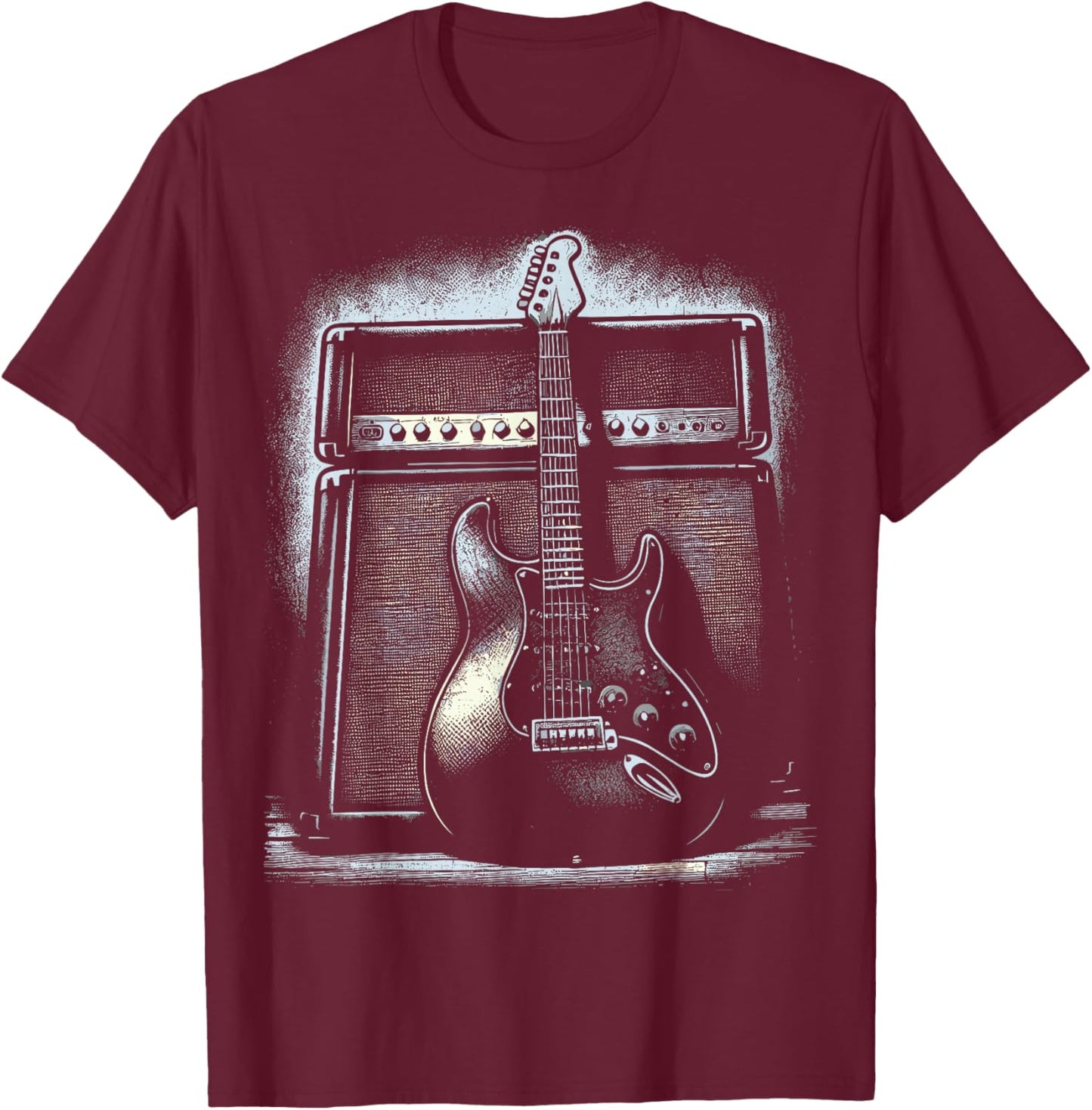 Guitarist Guitar and Amp T-Shirt - T-Shirt | Maroon