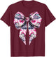 Coquette Bow Hippo Hippopotamus Blushing Pattern Girl Mom T-Shirt - T-Shirt | Maroon
