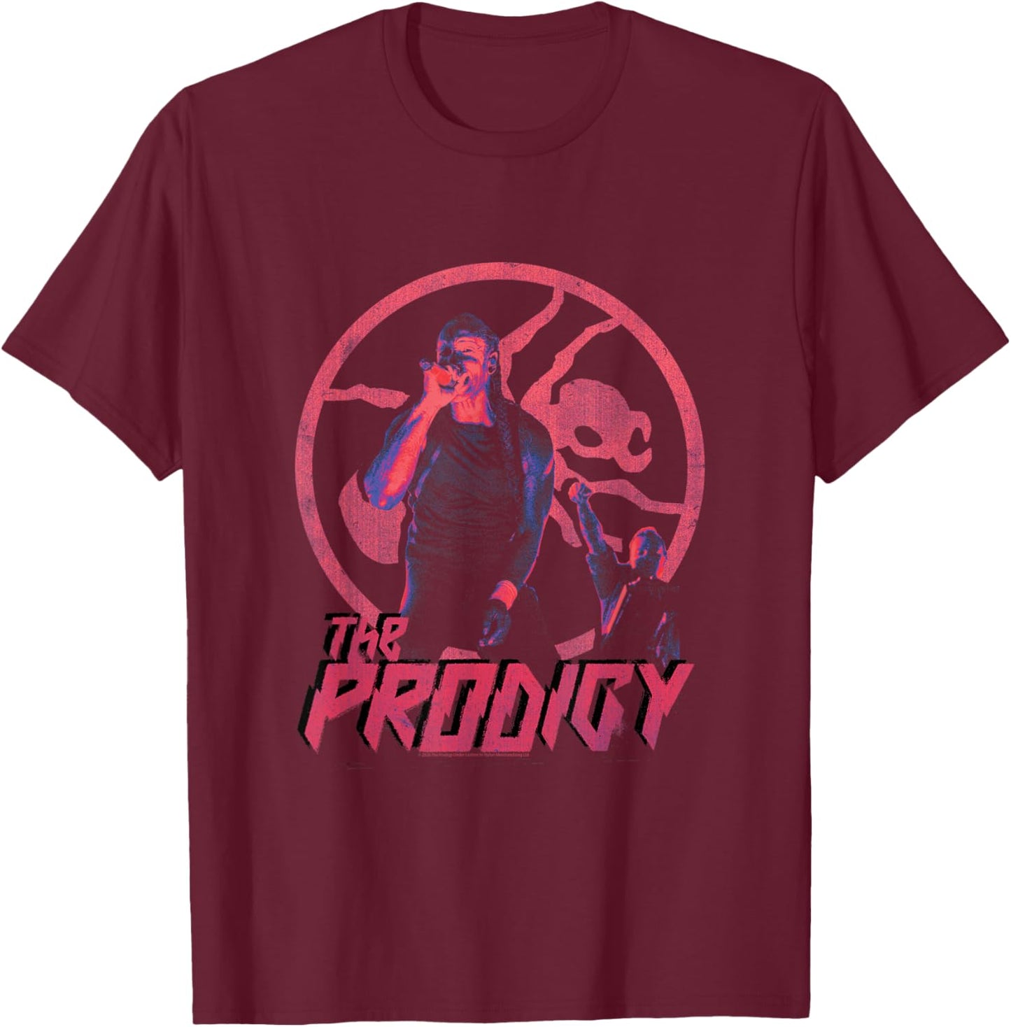 Official The Prodigy Attack Mode Electronic Music Band T-Shirt - T-Shirt | Maroon