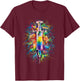 Colorful Paint Splash Syringe Art Graphic T-Shirt - T-Shirt | Maroon