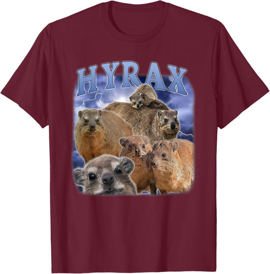 Hyrax Fire Meme Funny Animal Lover Humour Rock Hyrax T-Shirt - T-Shirt | Maroon