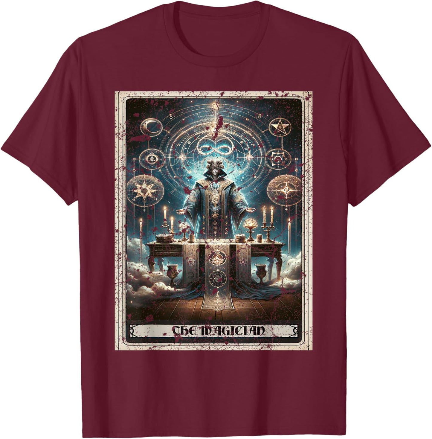 The Magician Tarot Card T-Shirt - T-Shirt | Maroon
