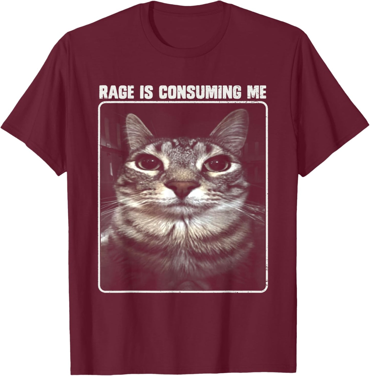 Rage Is Consuming Me Meme Silly Cat Women Girls Kids T-Shirt - T-Shirt | Maroon