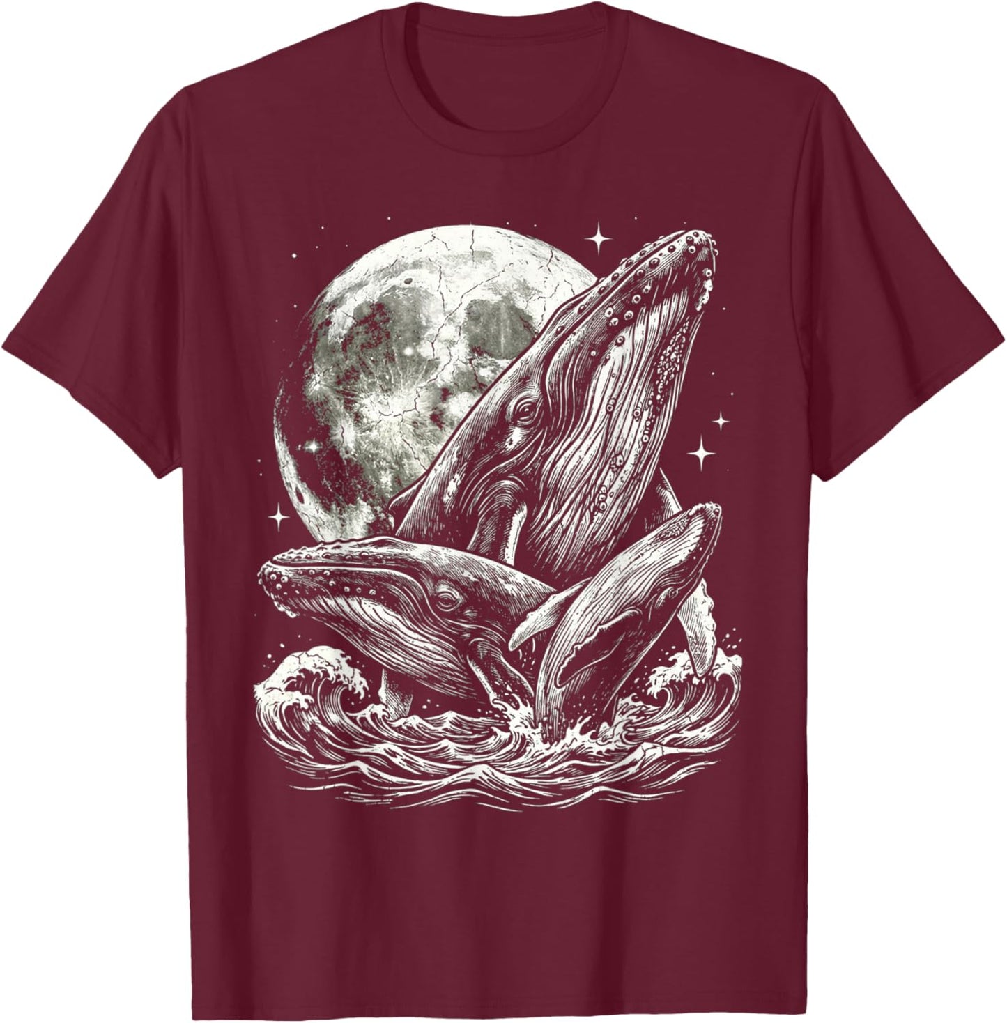 Blue Whale Buckelwal 90er Jahre Stil Vintage Aesthetic Y2K T-Shirt - T-Shirt | Maroon