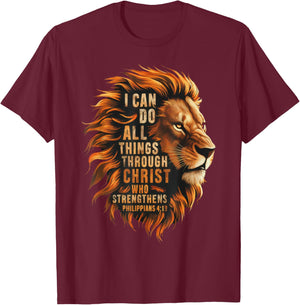 I Can Do Things Through Christ Christian Philippians 4:3 T-Shirt - T-Shirt | Maroon