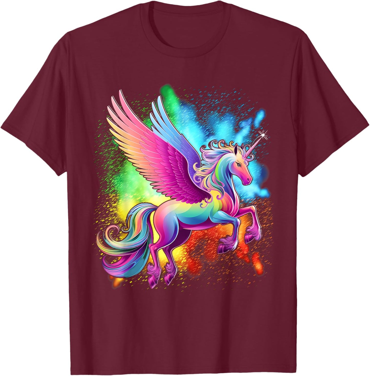 Purple Unicorn Colorful Psychedelic kawaii Trippy alt T-Shirt - T-Shirt | Maroon